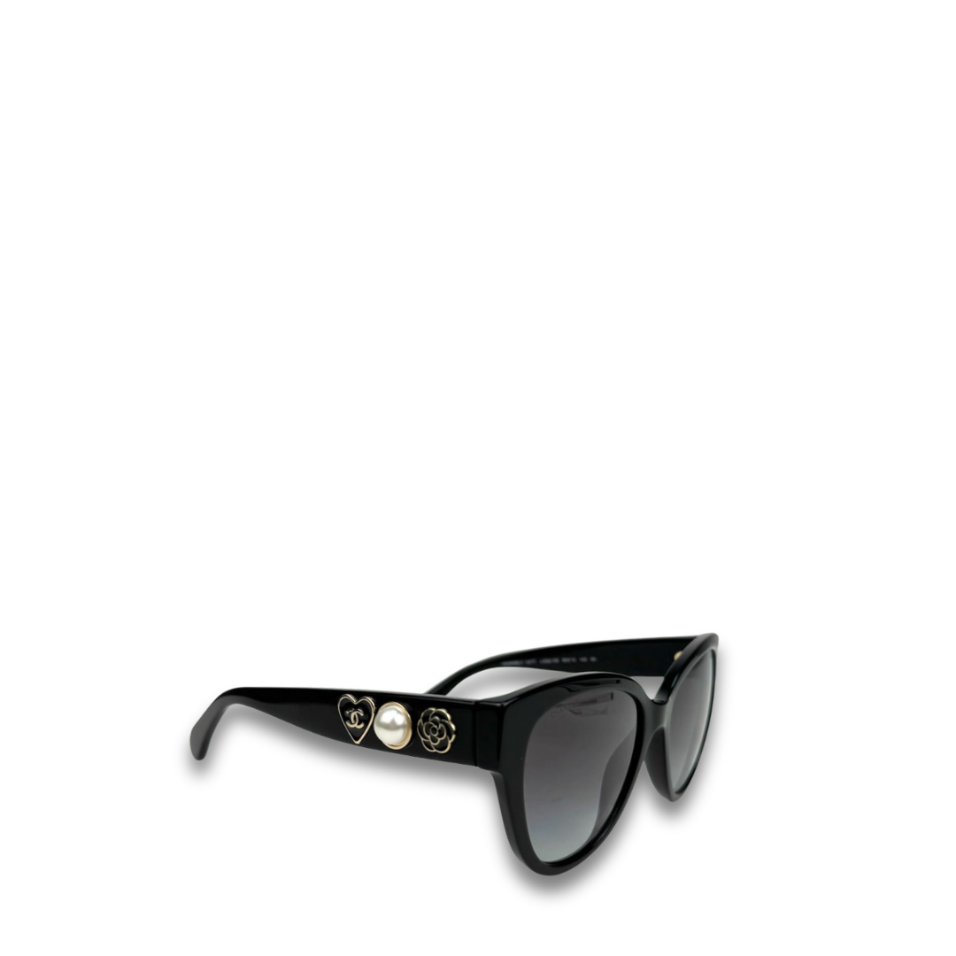 Chanel Black Round Sunglasses