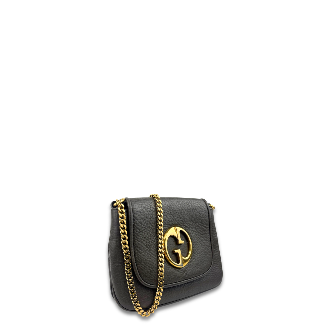 Gucci Brown 1973 Pebbled Leather Crossbody