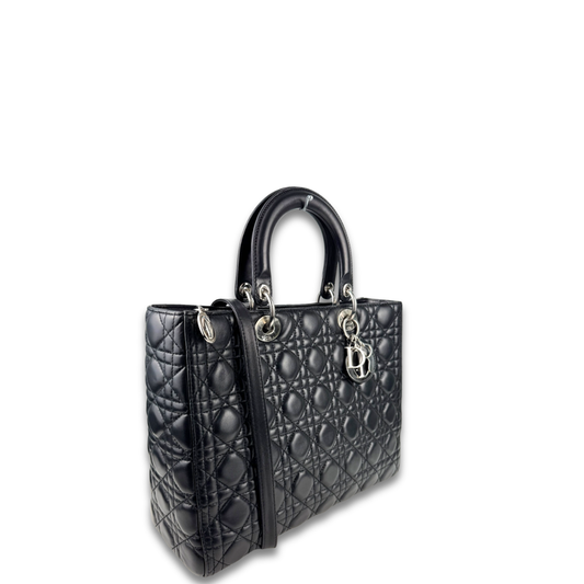 Dior Black Lambskin Large Lady Dior