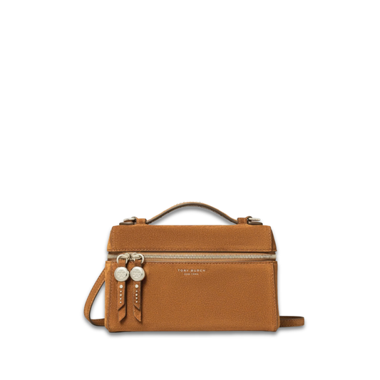 Tory Burch Romy Studded Suede Slim Top Handle