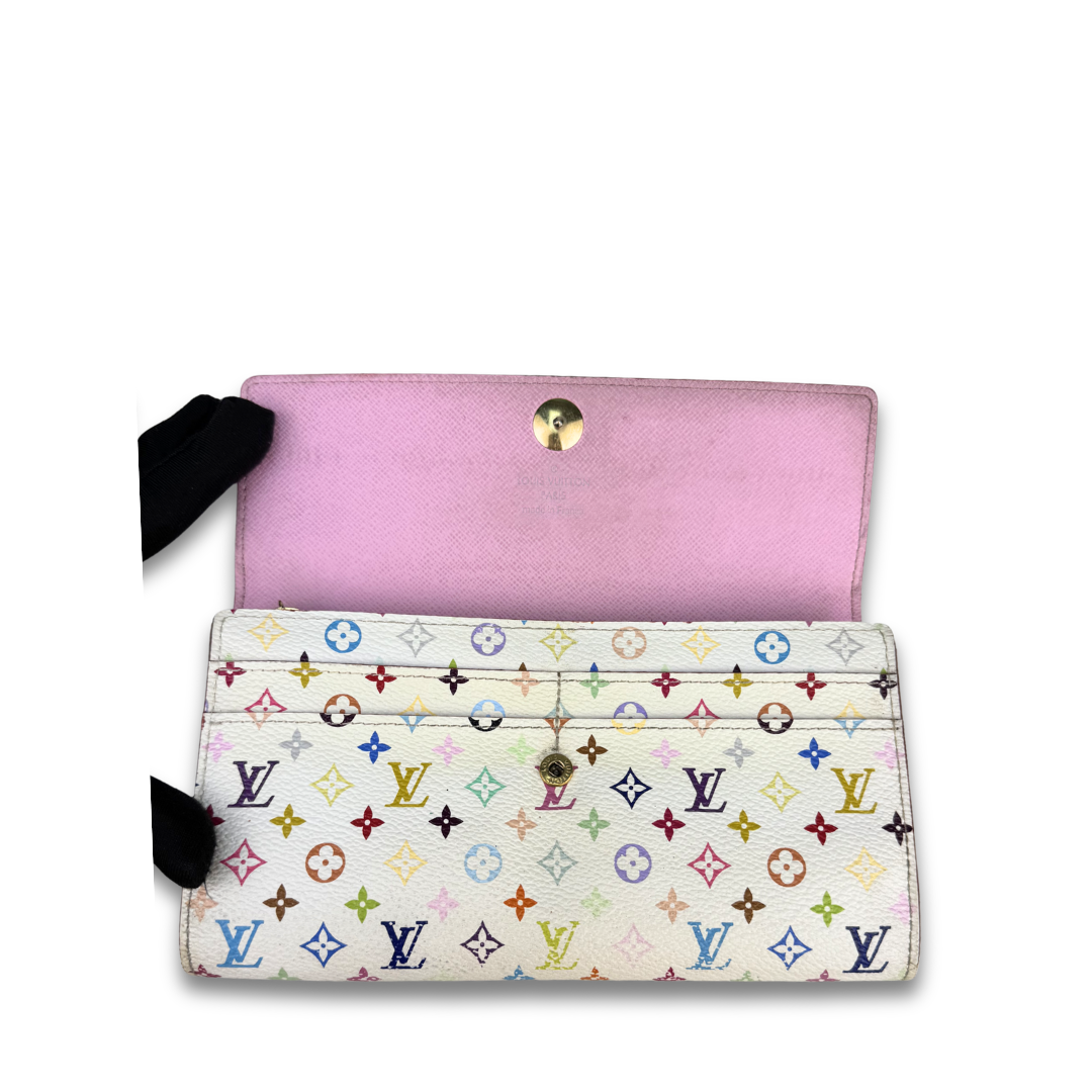 Louis Vuitton White Murakami Sarah Wallet