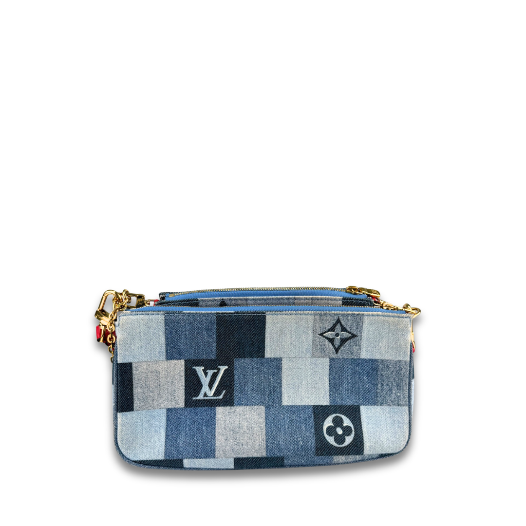 Louis Vuitton Denim Patchwork Multi Pochette Accessoires