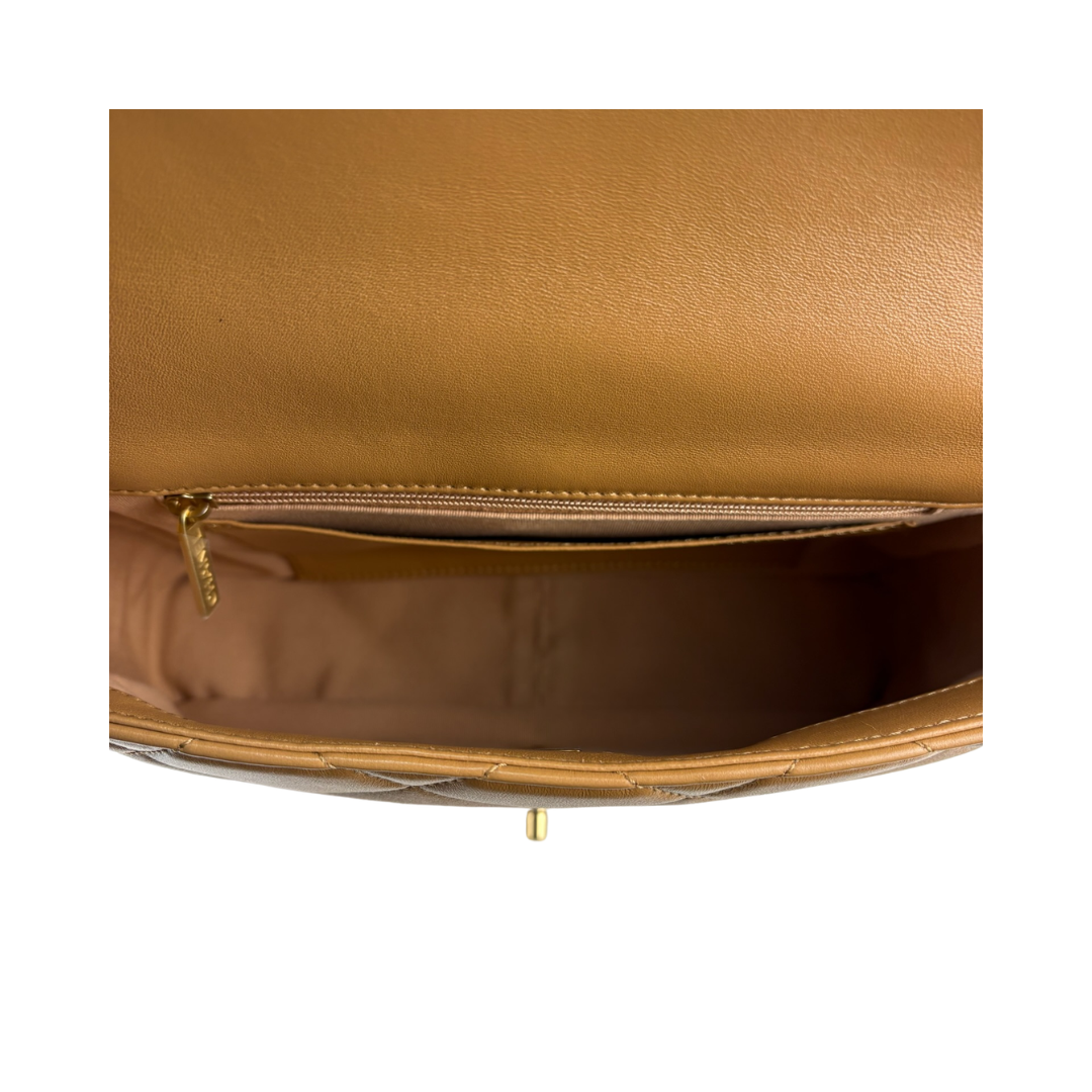 Chanel Camel Lambskin Medium Funky Town Flap Bag