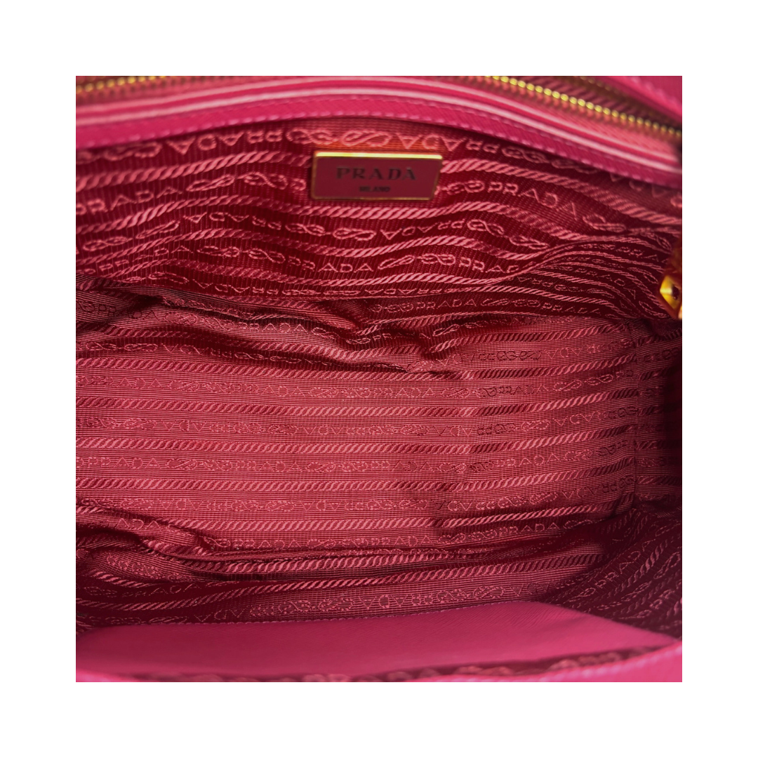 Prada Small Hot Pink Double Zip Galleria