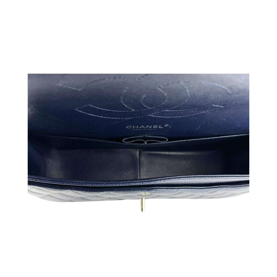 Chanel Navy Caviar Classic Jumbo Double Flap