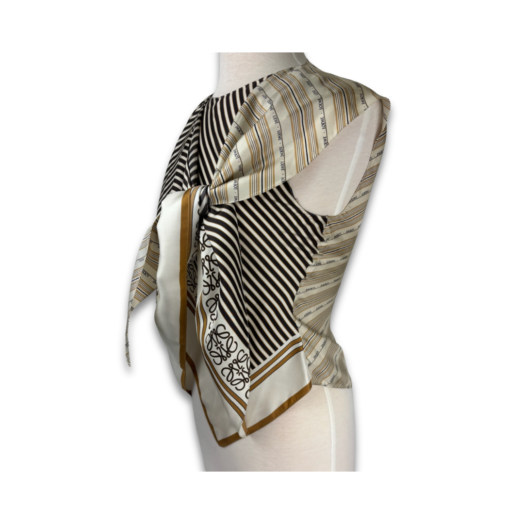 Loewe Layered Scarf Print Silk Top - Size 36 (US 4)