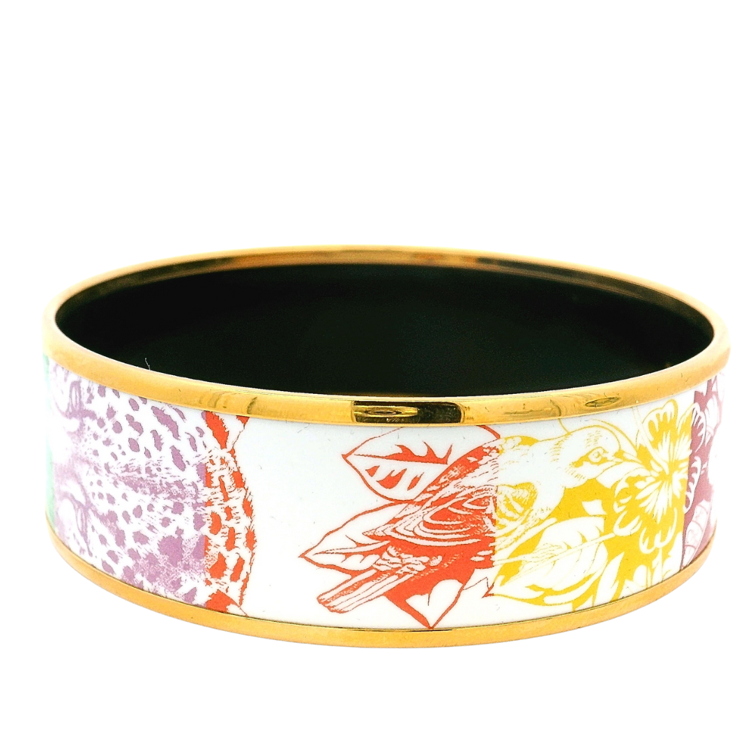 Hermès Wide Pastel Leopard Bangle