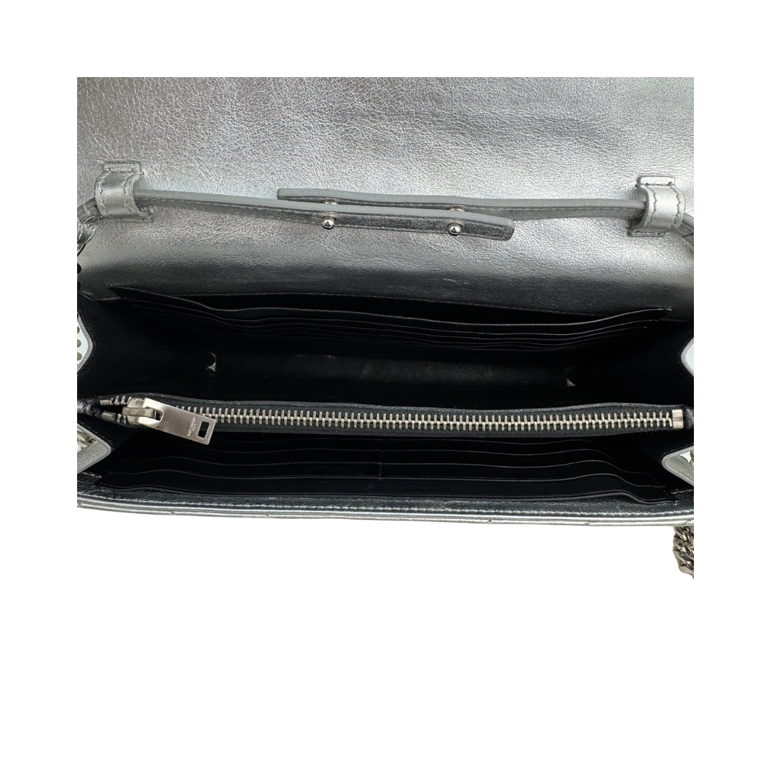 YSL Silver Cassandre Chain Wallet