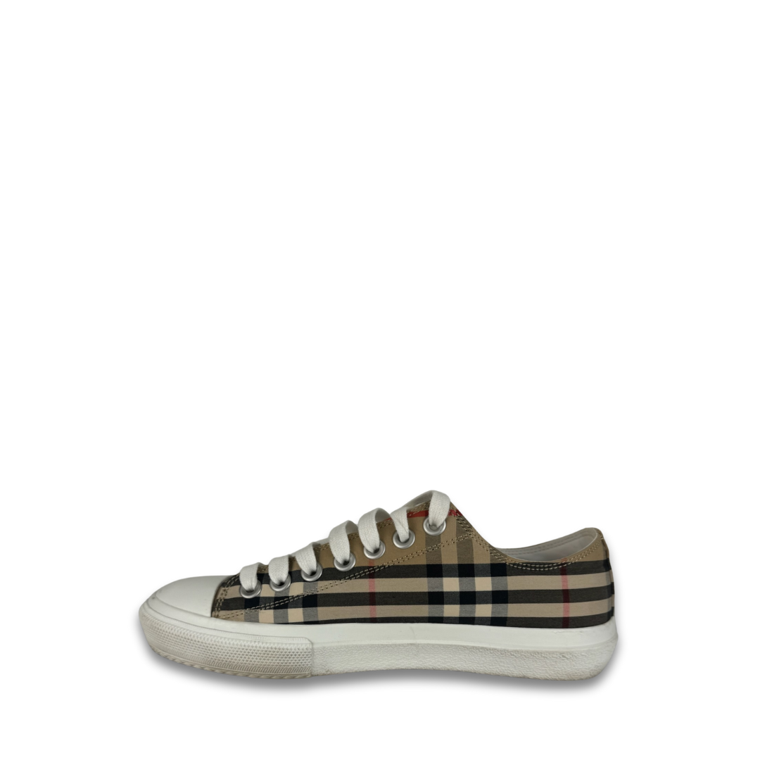 Burberry Plaid Low Top Sneakers - Size 39