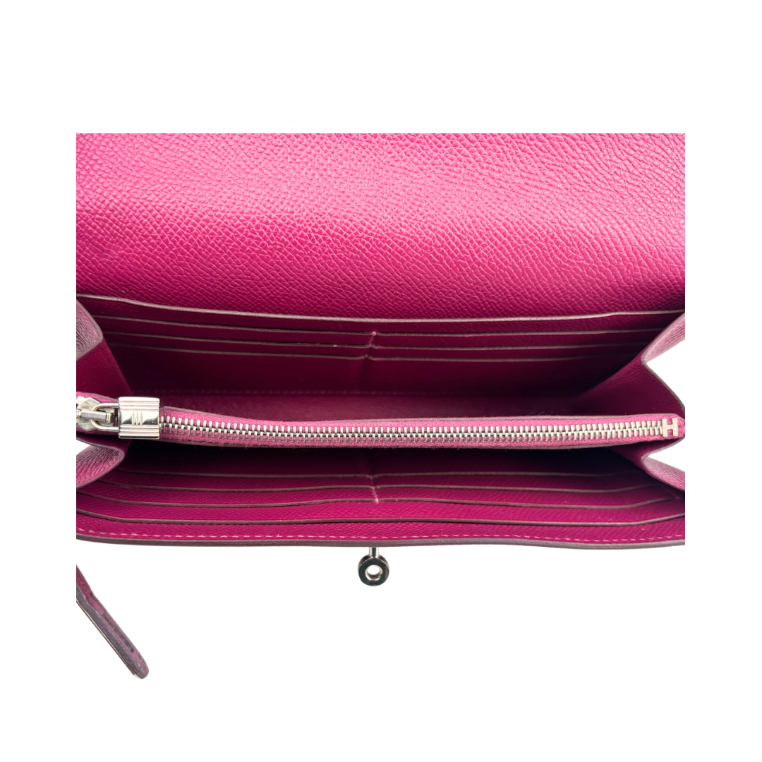 Hermes Rose Pourpre Epsom Kelly Long Wallet