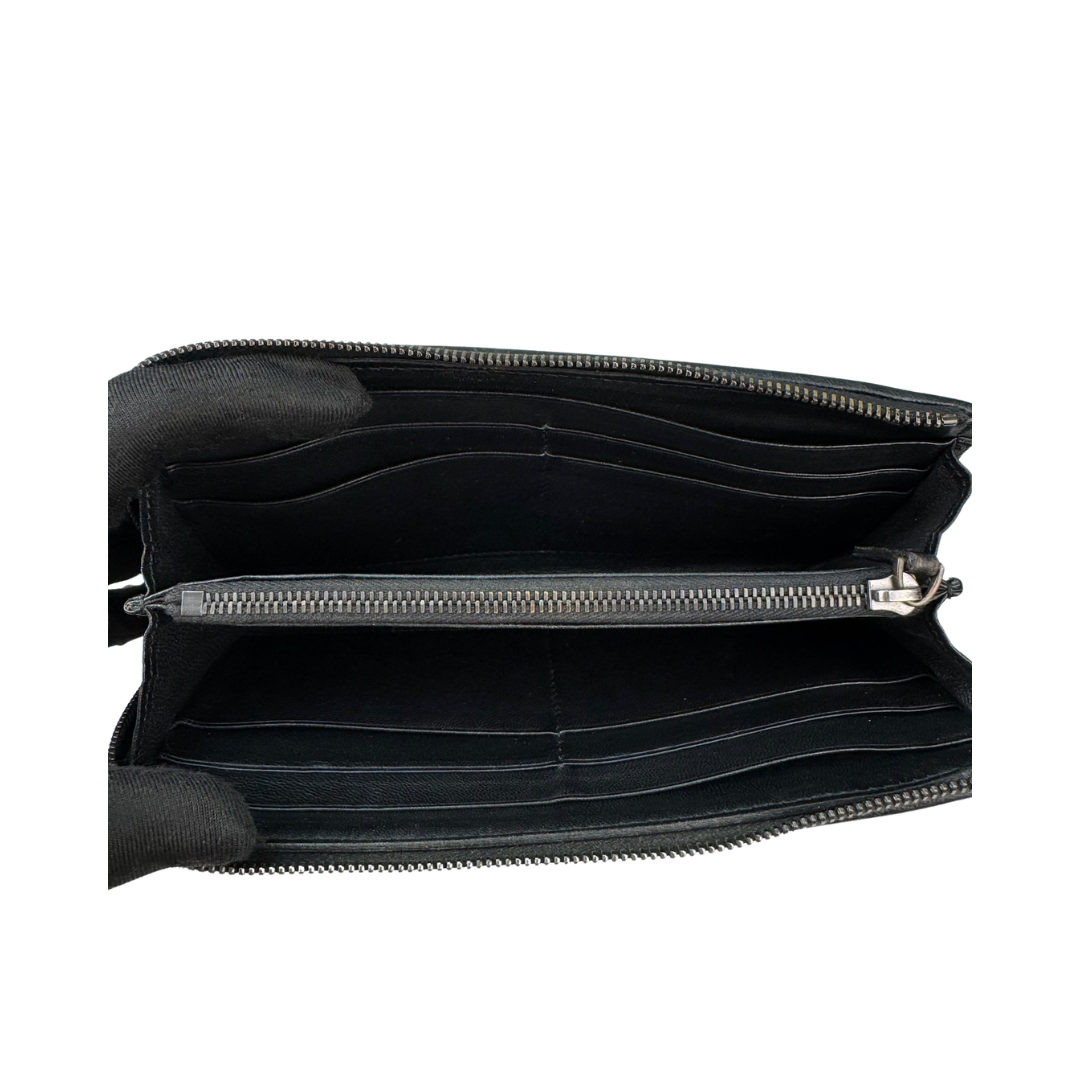 Bottega Veneta Black Intrecciato L-Zip Wallet