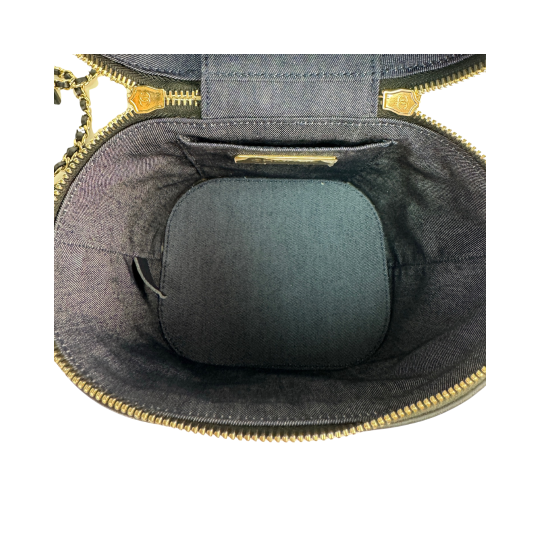 Chanel Black Calfskin Vanity Case
