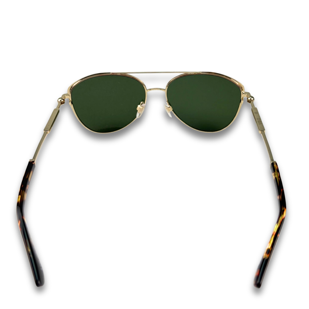 Burberry Gold Metal Aviator Sunglasses