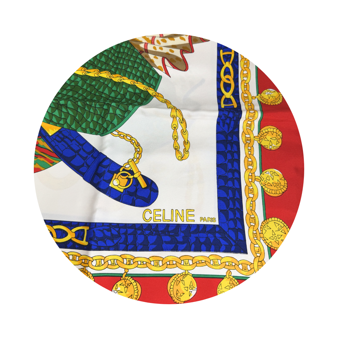 Celine Handbag Pattern Silk Scarf 90