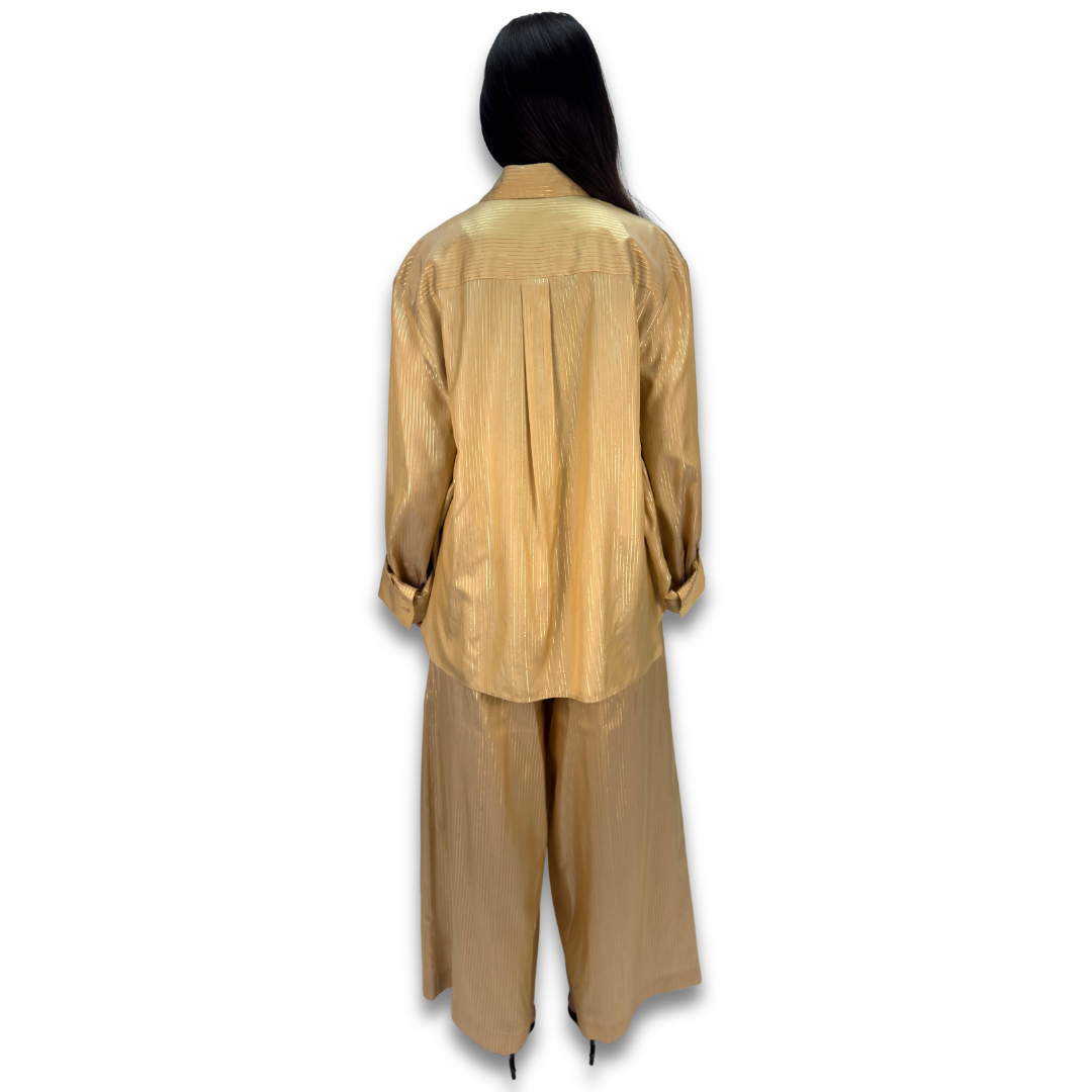 TWP Metallic Gold Silk Set - Size XS/S