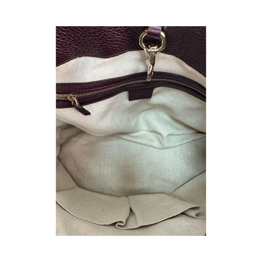 Gucci Metallic Purple Soho Chain Tote