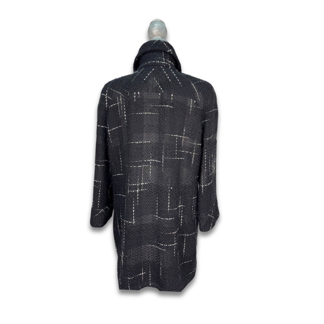 Chanel Black Tweed Wool Coat