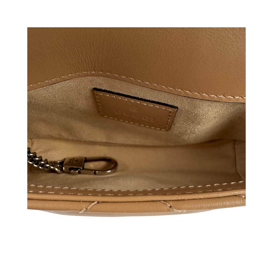 Gucci Beige Monochrome Marmont Mini Flap