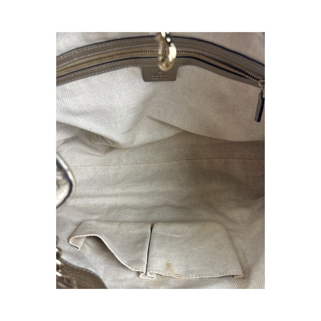 Gucci Metallic Gold Soho Chain Tote