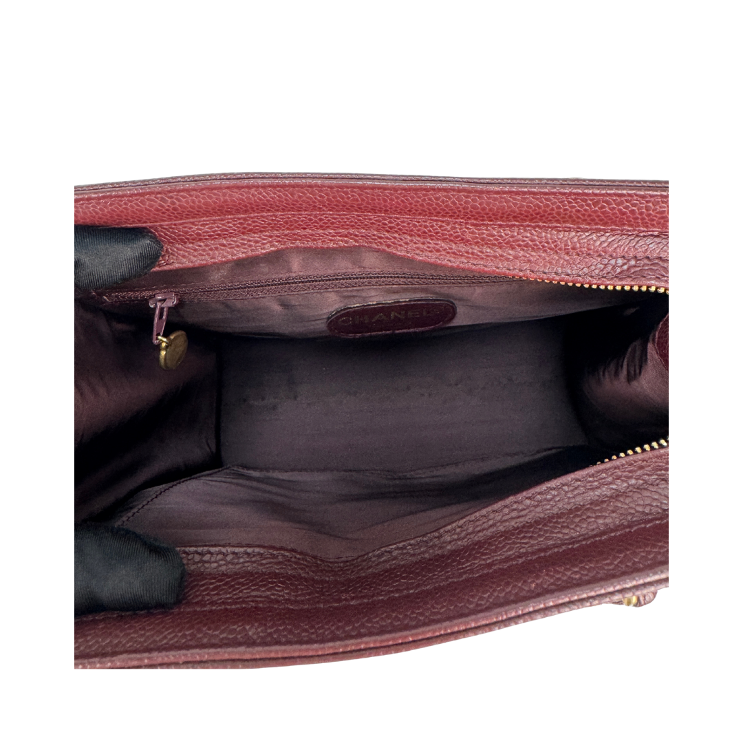 Chanel Vintage Burgundy Caviar Tote