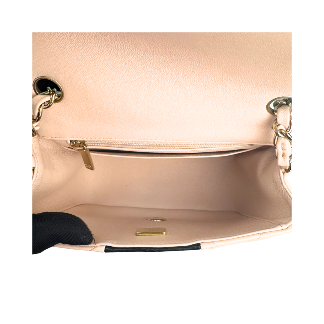 Chanel Bicolor Stripe Mini Single Flap