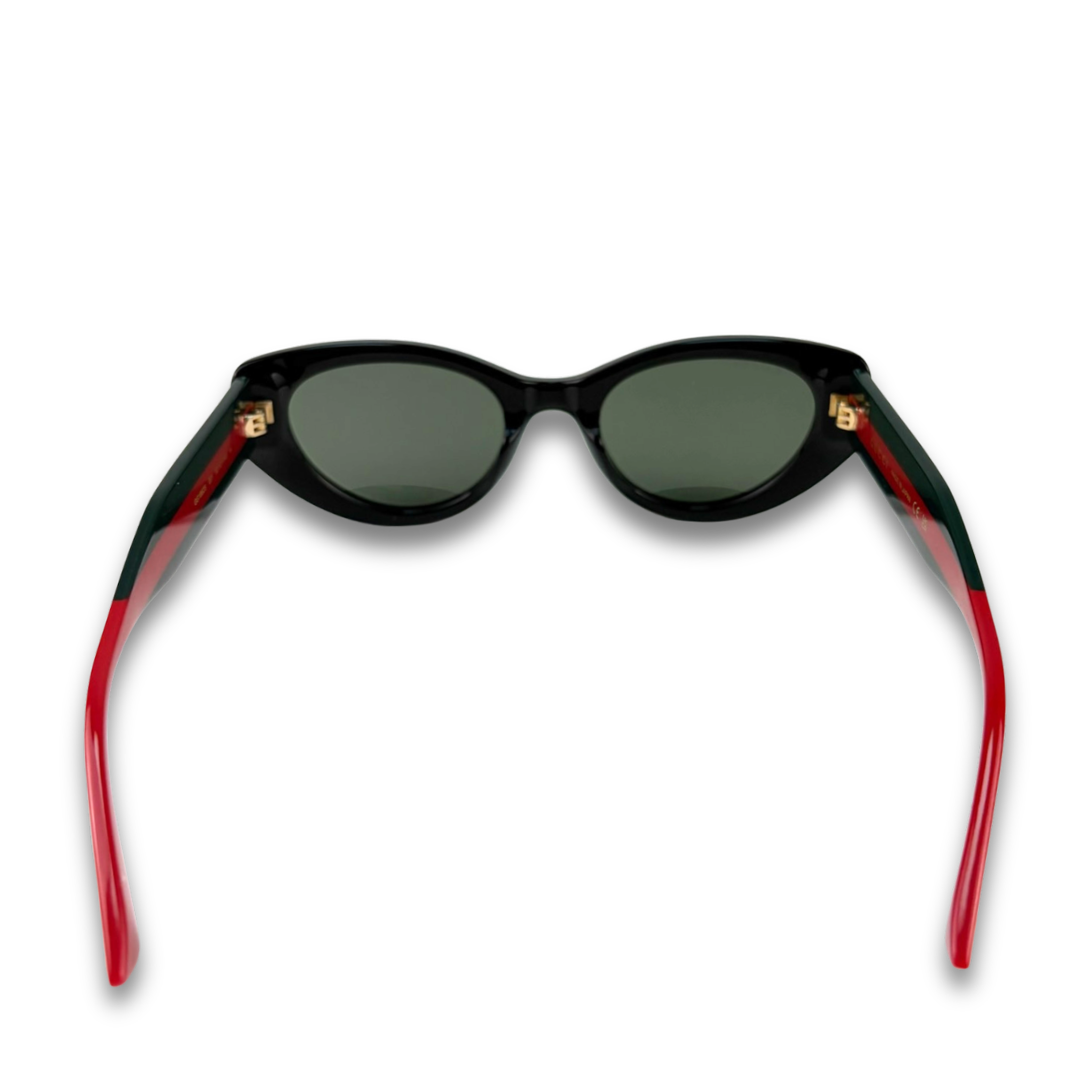 Gucci Black Oval Cateye Sunglasses