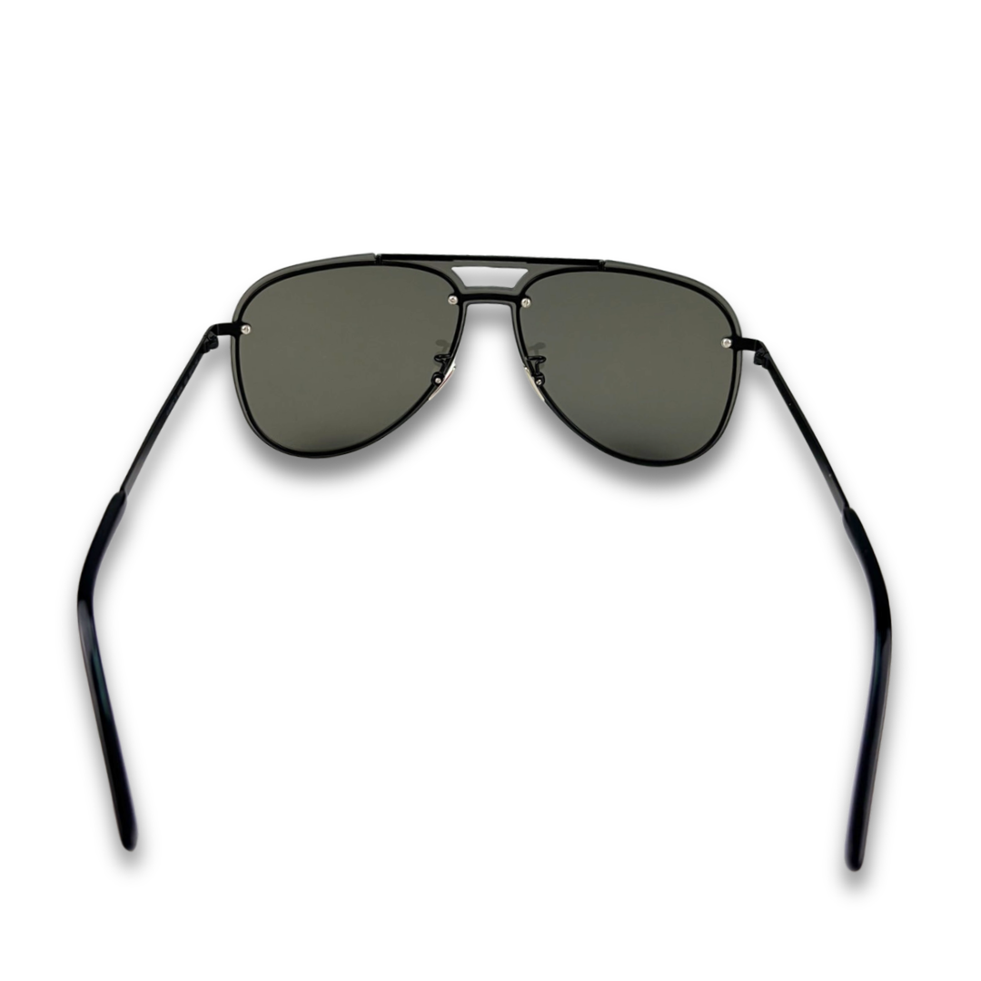 YSL Black Metal Aviator Sunglasses