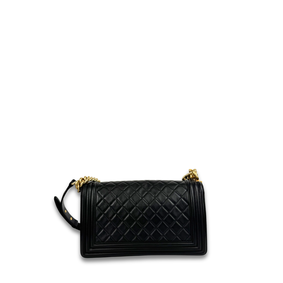 Chanel Black Medium Calfskin Boy Bag
