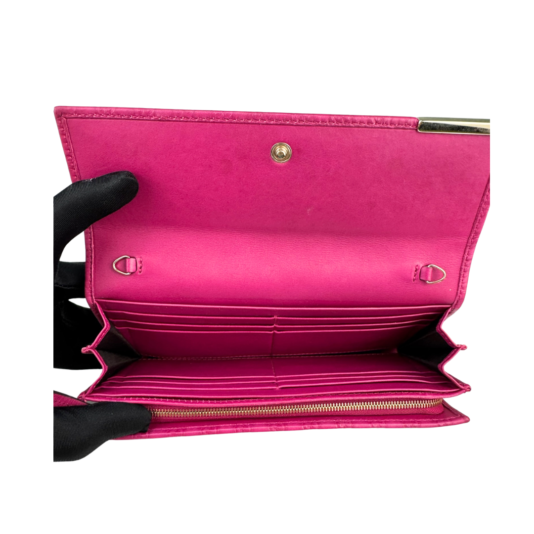 Gucci Hot Pink Microguccissima Flap Wallet