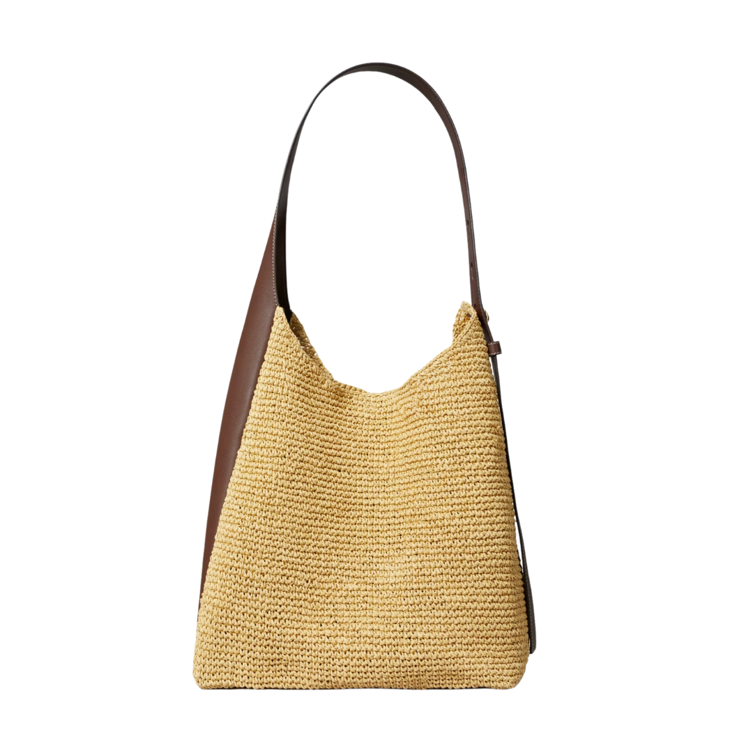 Tory Burch Romy Straw Hobo Bag
