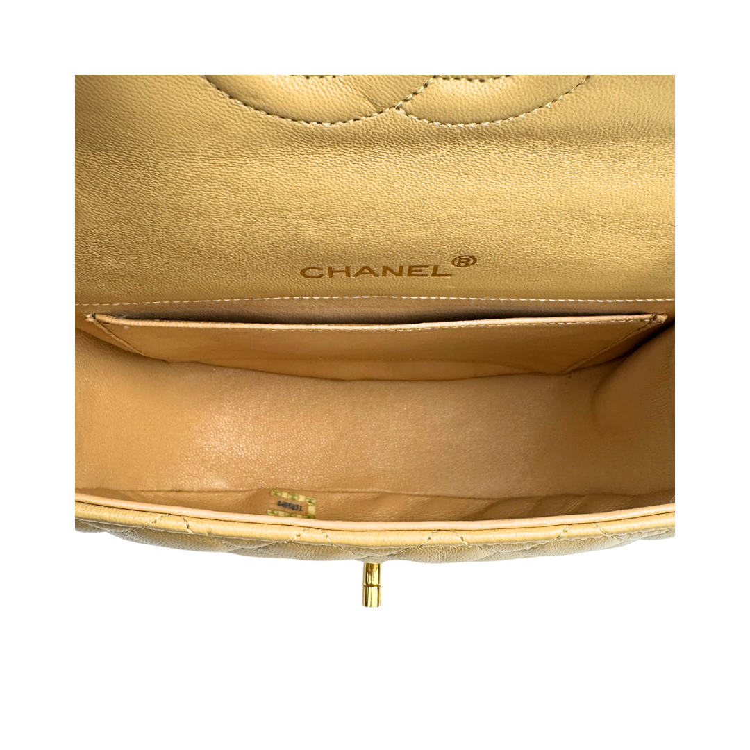 Chanel Beige Halfmoon Single Flap