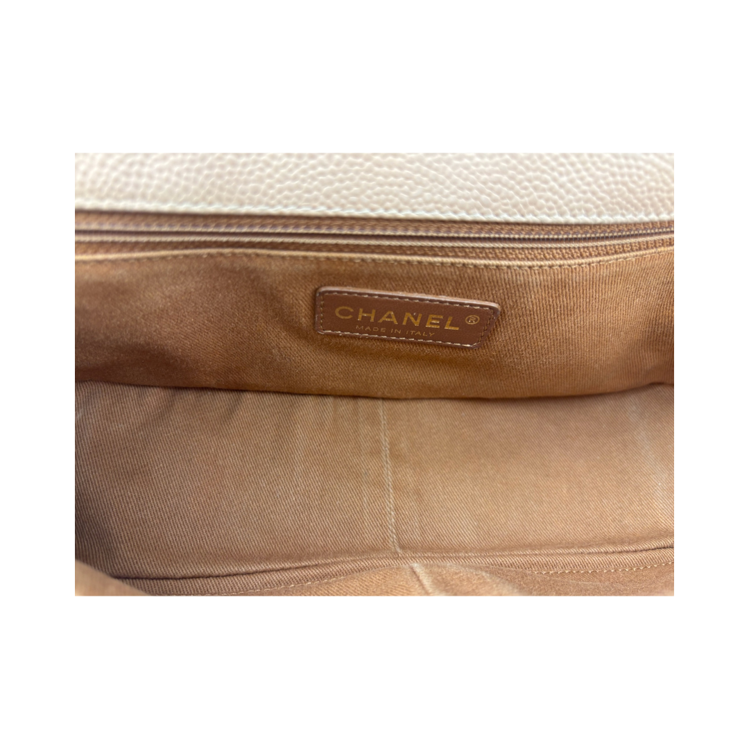 Chanel Tan Caviar Quilted Medium Chic Quilt Flap Bag