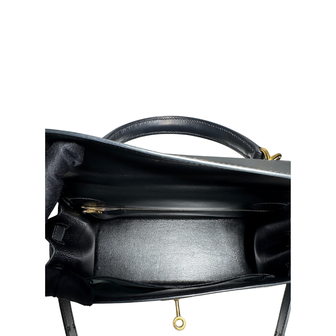 Hermès Box Calf Kelly 28 Noir