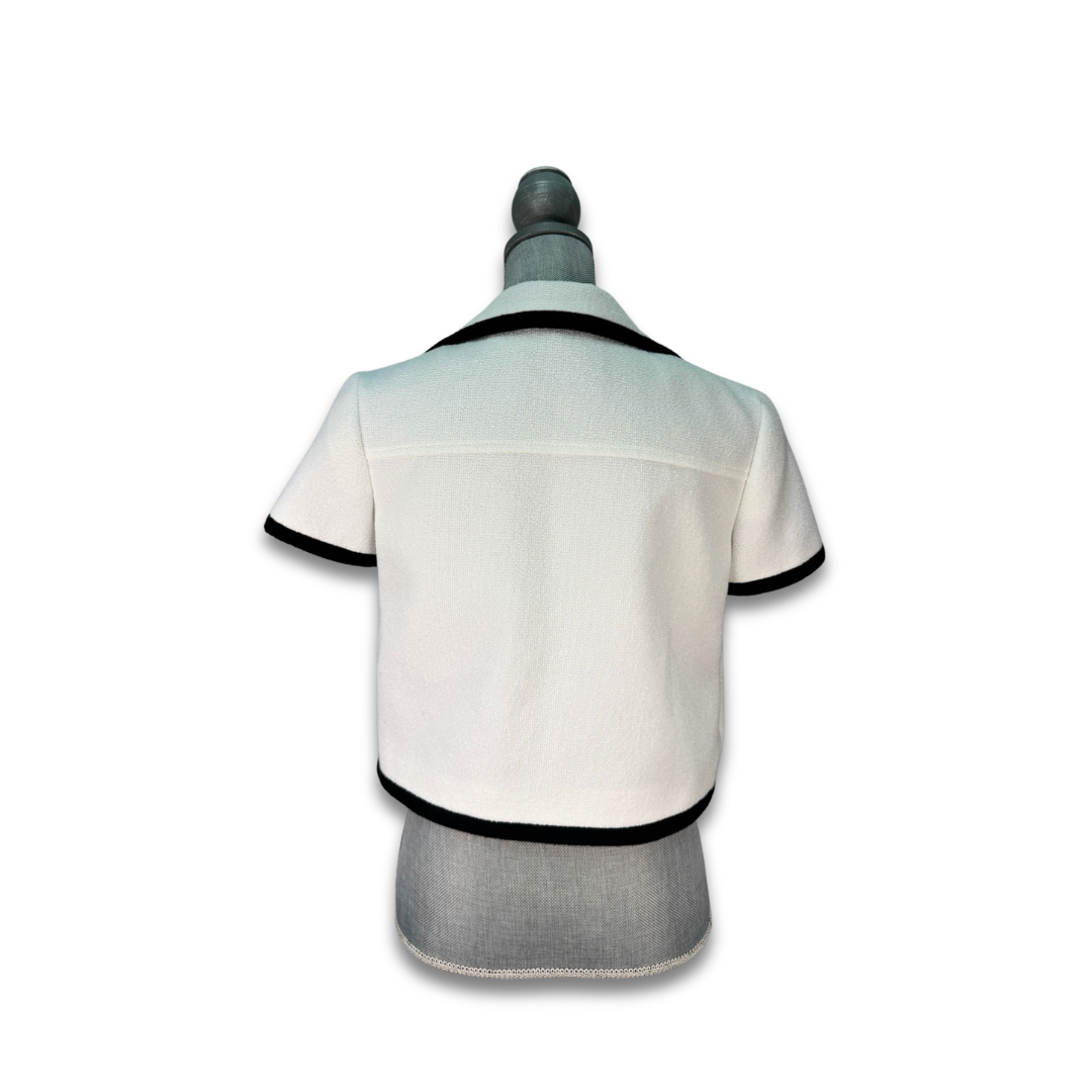 Gucci White Tweed Short Sleeve Jacket - Size 38