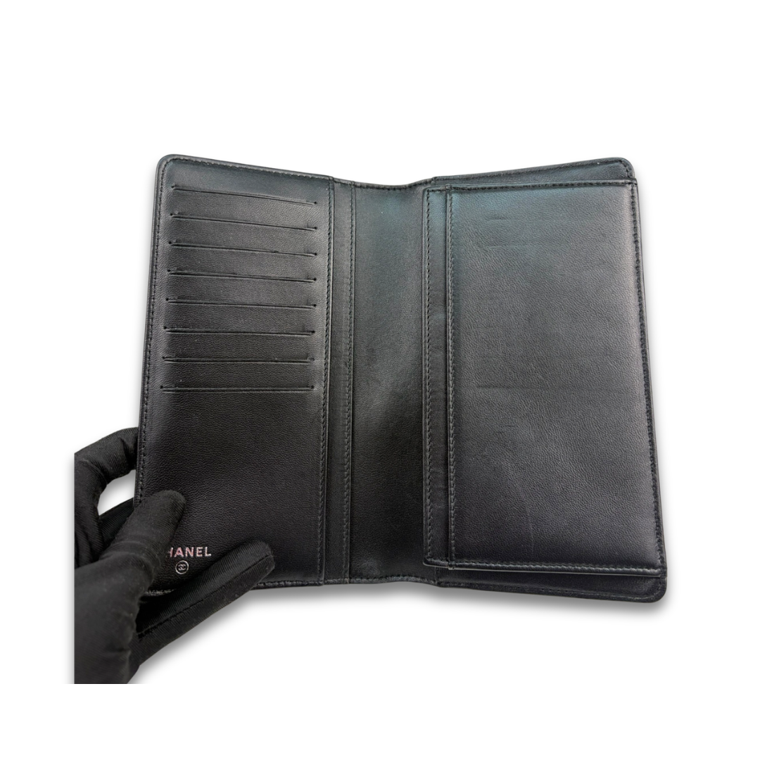 Chanel Studded Lambskin Bifold Flap Wallet