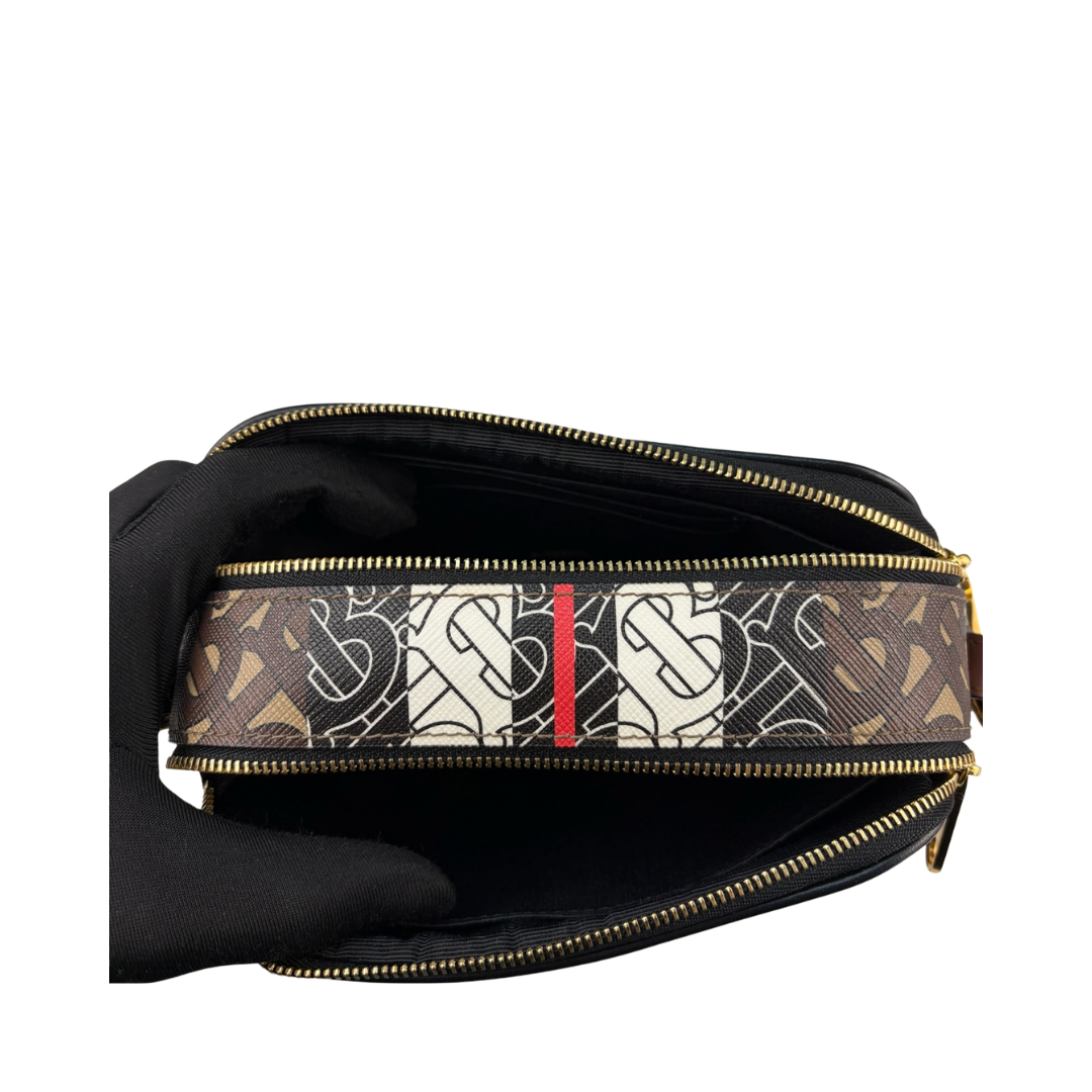 Burberry E-Canvas Monogram Stripe Camera Bag