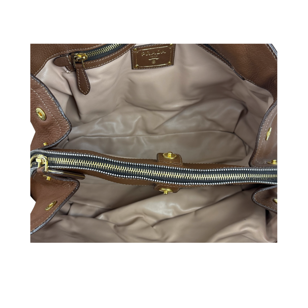 Prada Cervo Double Zip Tote