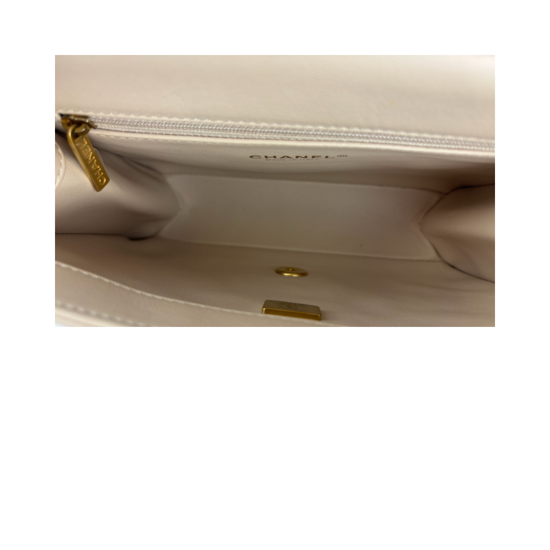 Chanel Beige Classic Square Single Flap