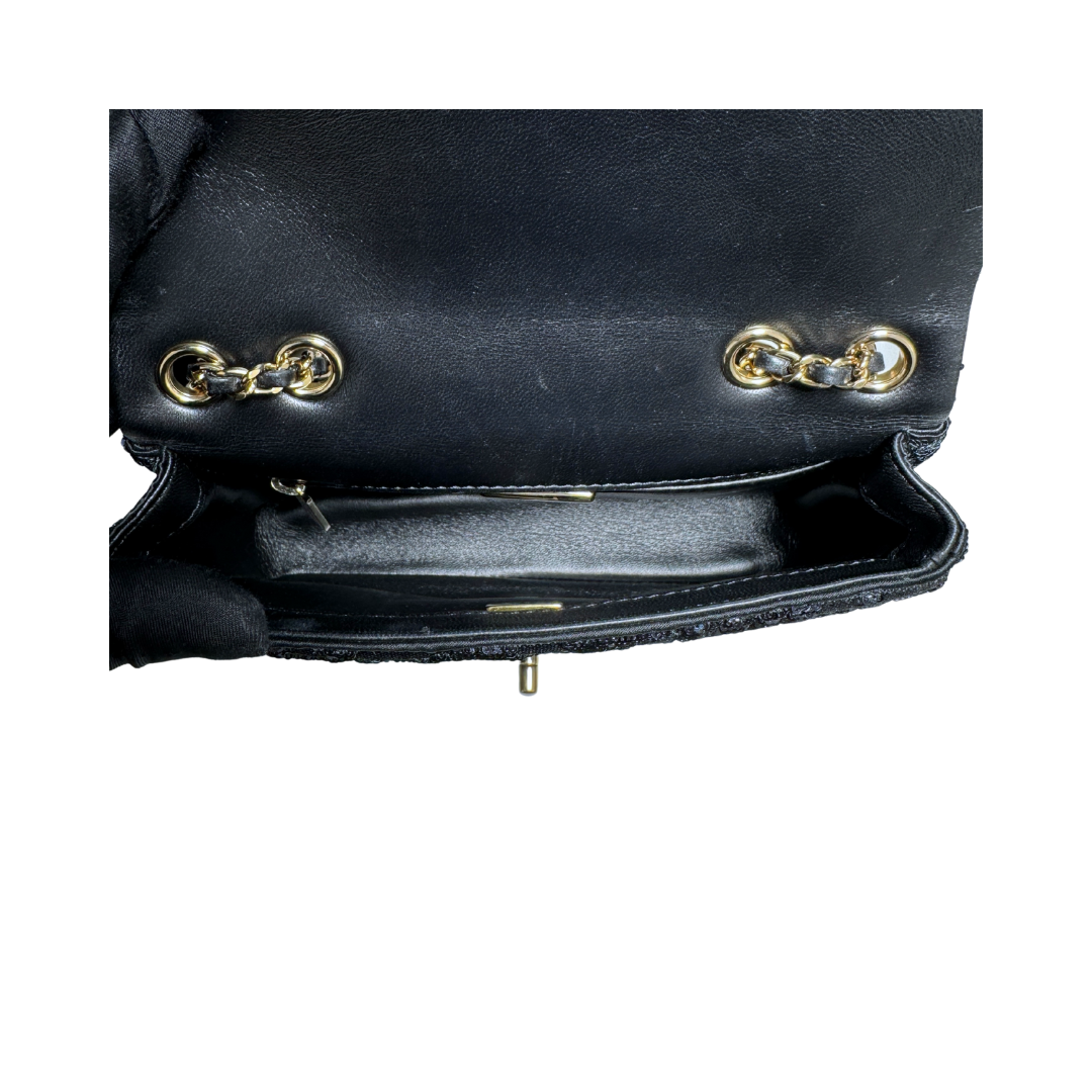 Chanel Classic CC Sequin Mini Single Flap