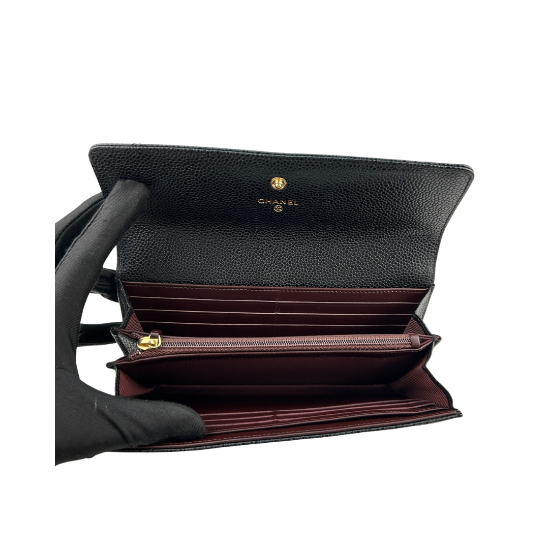 Chanel Classic Caviar Snap Wallet