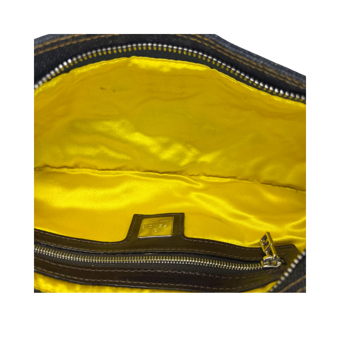 Fendi Beaded Denim Zip Pochette