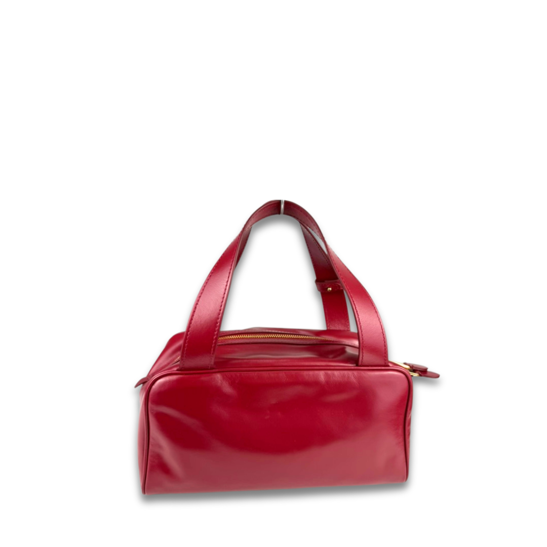 Miu Miu Red Soft Leather Top Handle Bag