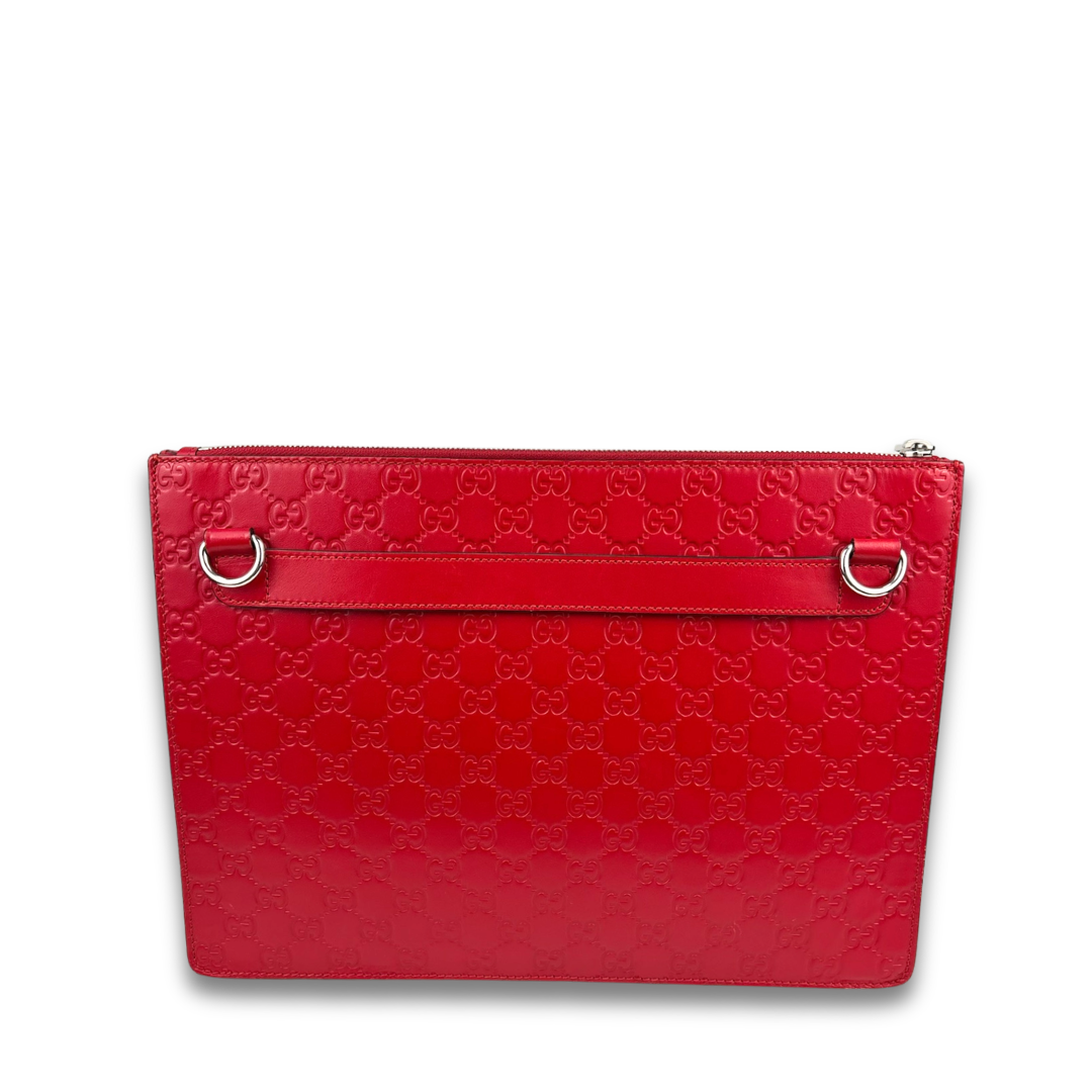 Gucci Guccissima Red Document Holder