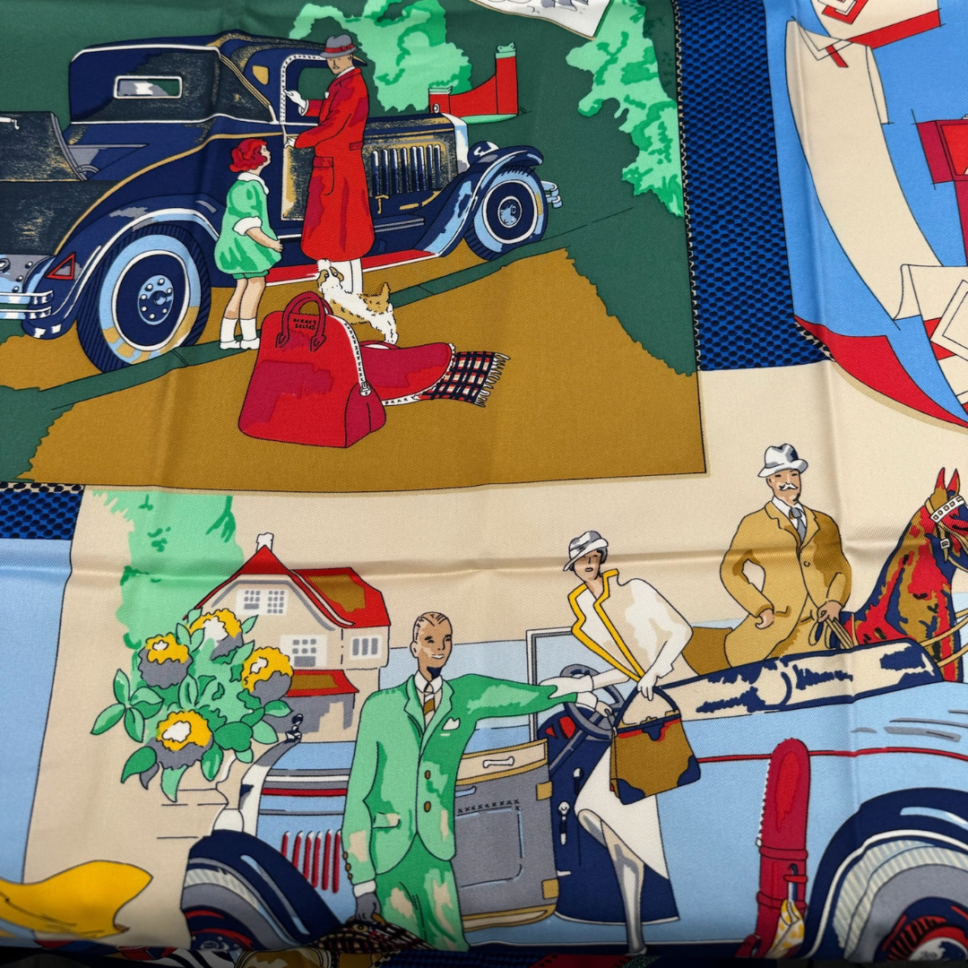 Hermès 'L'Elegance et le Confort en Automobile' Silk Scarf 90