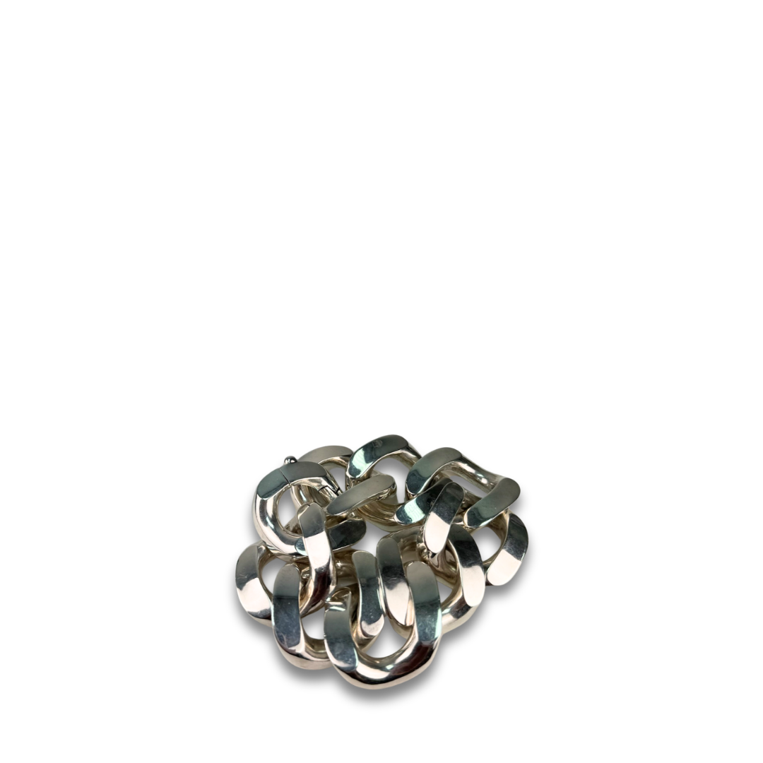 Bottega Veneta Sterling Silver Oversized Curb Link Bracelet