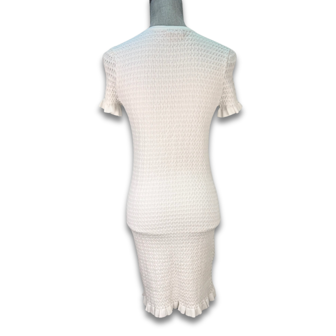 Chanel White Ruched Mini Dress - Size 36