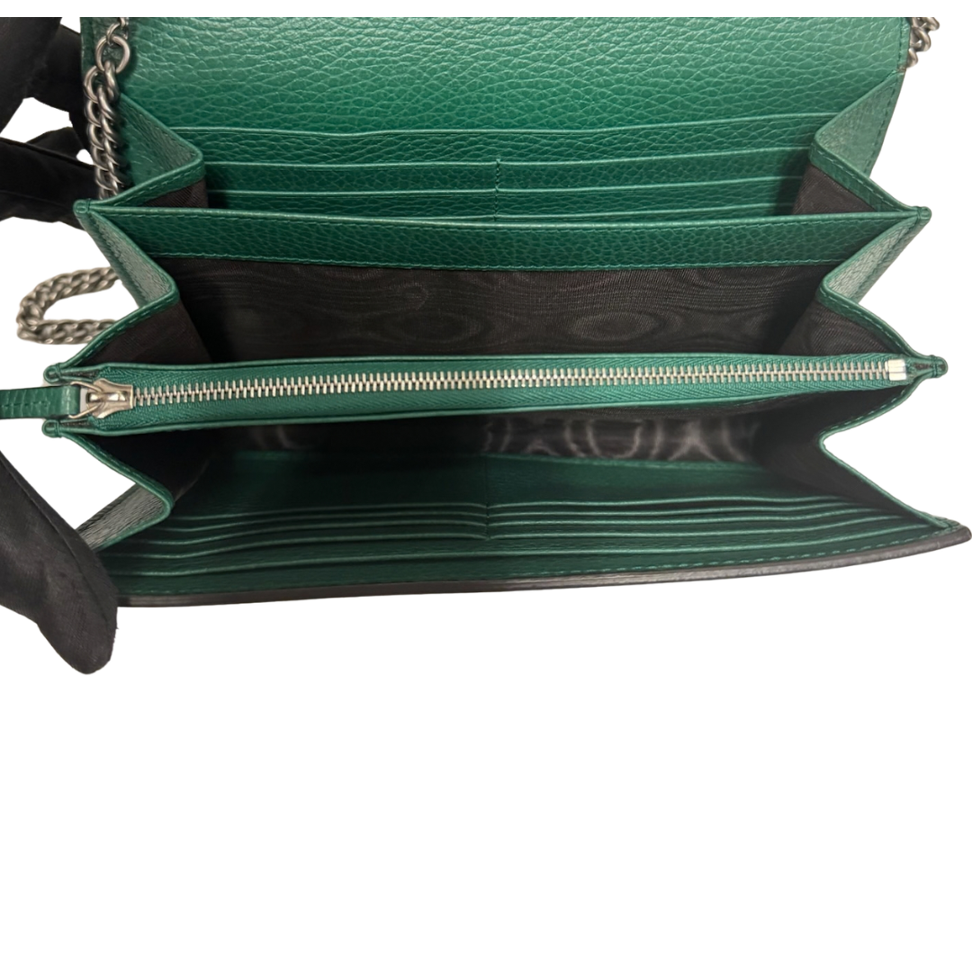 Gucci Green Mini Dionysus Chain Wallet