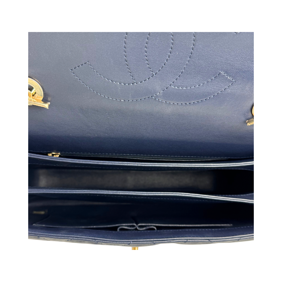 Chanel Navy Blue Medium Trendy Top Handle