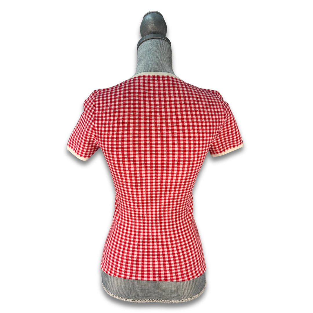 Miu Miu Gingham T-Shirt - Size 36