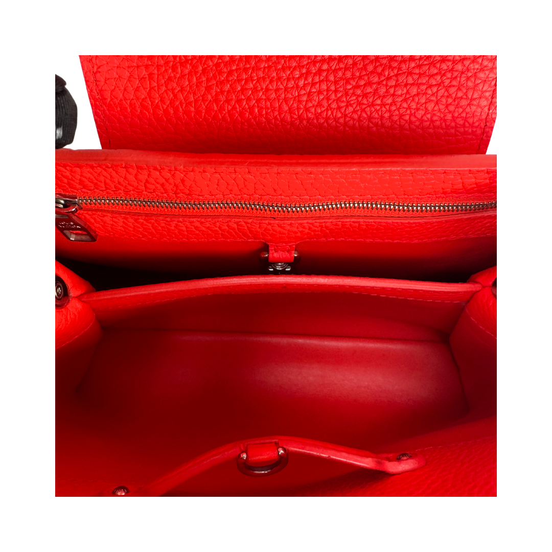 Louis Vuitton Red Taurillon Capucines PM